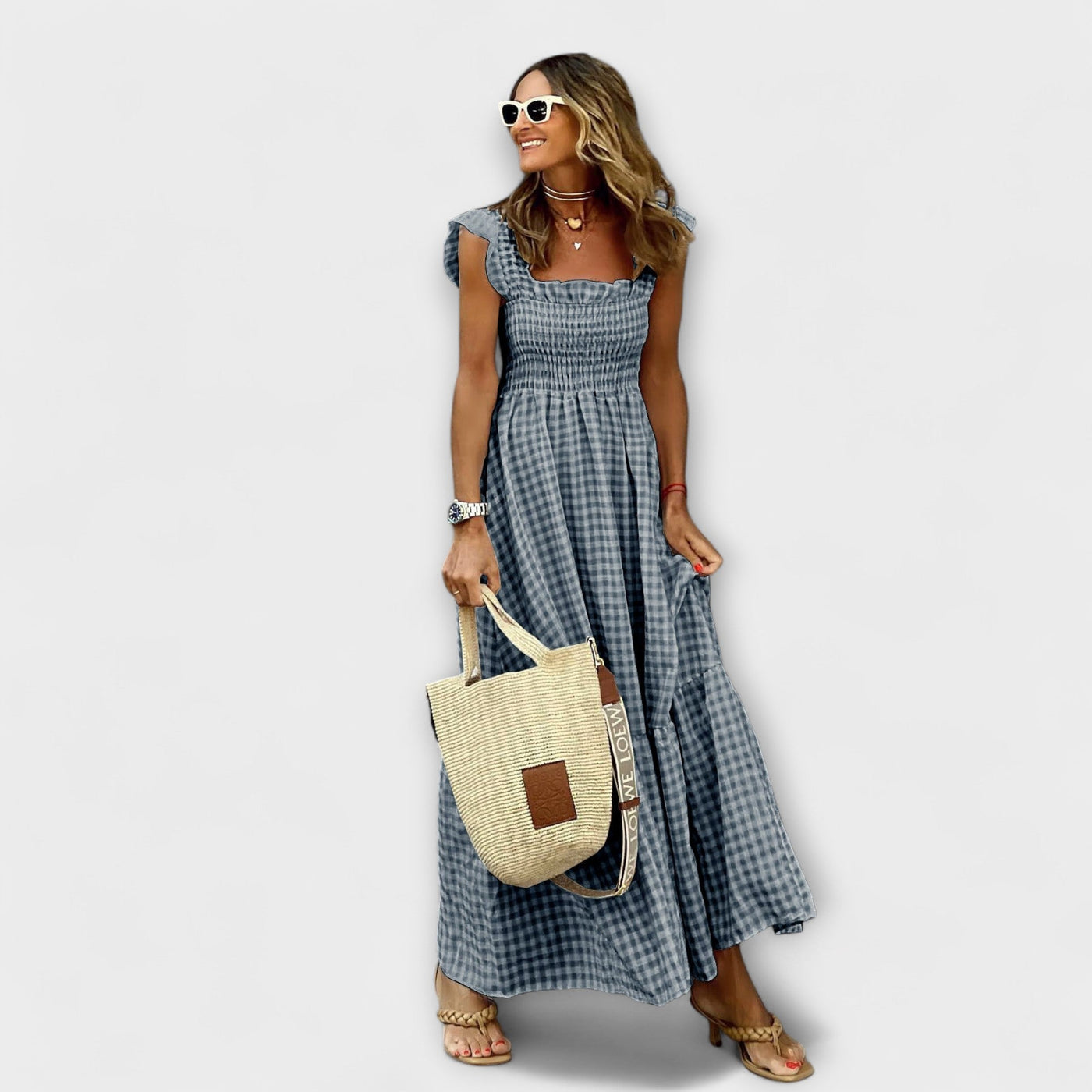 Checked Maxi Dress – Dress