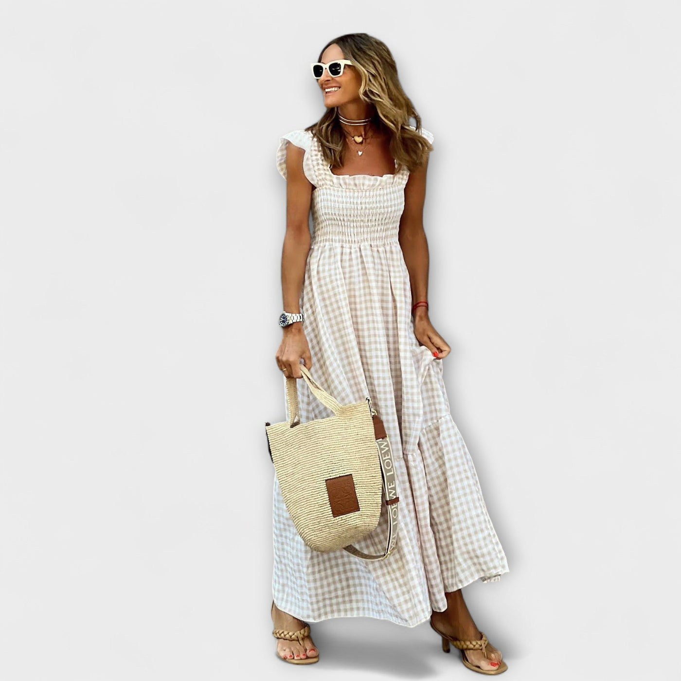 Checked Maxi Dress – Dress